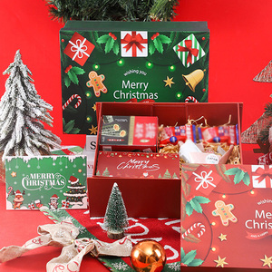 Boîte cadeau de style Noël EVERWIN avec ruban bordeaux, boîtes cadeaux pour demoiselles d'honneur, boîtes en carton rigide recyclables, vente en gros - Product Image 2
