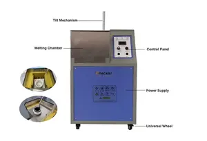 High Quality Induction Gold Smelter Silver Melting Machine With Manual Tilting Pouring For 3kg 5kg 10kg Gold
