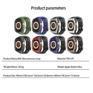 Custodia per PC Sport in gomma Silicone Correa per Iwatch bracciale custodia traspirante + cinturino per Apple Watch Ultra2 49mm Kit di modifica - Product Image 3