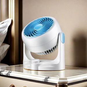 Air Circulation Fan Turbo <b>Electric</b> <b>Desk</b> Fan Portable Household Airflow Cooler Mini Fan With Blue Blade Design - Product Image 3