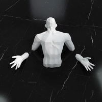 Sculpture murale 3D moderne en fibre de verre à prix abordable pour la décoration intérieure, figurine homme grandeur nature en résine rouge, artisanat mural.