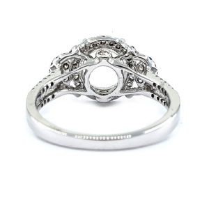 Livraison rapide Noël meilleure qualité 14k solide or blanc diamant naturel forme ronde haute polonais Semi montage anneau pour femme - Product Image 2