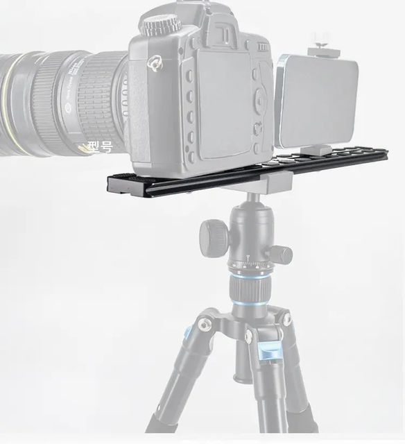 Universal Anti -Slip Extended 40cm Quick Release Plate with Card Slot Bracket Mount for Ball Head Tripod/Action Camera/DSLR