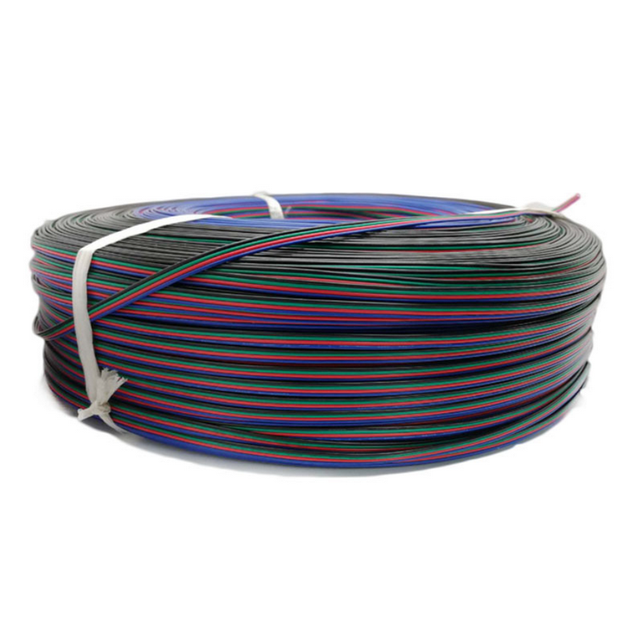High Quality 8 / 10 / 12 / 16 / 18 / 22 AWG 4 Pin RGB Wire Extension Cable Wire for RGB 5050 3528 LED Strip
