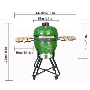 Griglia Kamado in Ceramica Nera Serie R di KIMSTONE, Barbecue da 22 Pollici per Giardino, Produzione di Fabbrica - Product Image 2