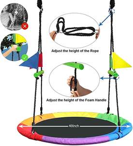 Zoshine صحن طائر شجرة أرجوحة سلامة الاطفال حبل شجرة يتأرجح كرسي كبير في الهواء الطلق للمتعة - Product Image 3