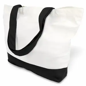 DIY kendi tasarım için özel bez kumaş kullanımlık doğal tuval bakkal alışveriş yan cepler ve fermuar ile boş bez çantalar
