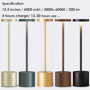Lampe de table LED créative sans fil, lampes de bureau rechargeables portables, lumière de dîner romantique moderne de luxe pour restaurant, lampe de table de bureau - Product Image 2