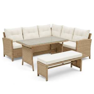 Nouvel Arrivage : Ensemble de Canapés d'Angle en Rotin Imperméable avec Coussins Confortables pour Balcon et Espace de Loisirs Extérieur - Product Image 1