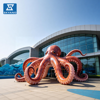 Sculpture géante gonflable de pieuvre, modèle d'art en forme de pieuvre souple, utilisée pour la décoration esthétique dans les activités des parcs marins