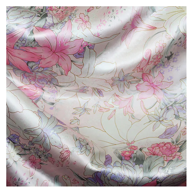 High Quality Light Weight 100% Printed Natural Pure Silk Fabric For Dress