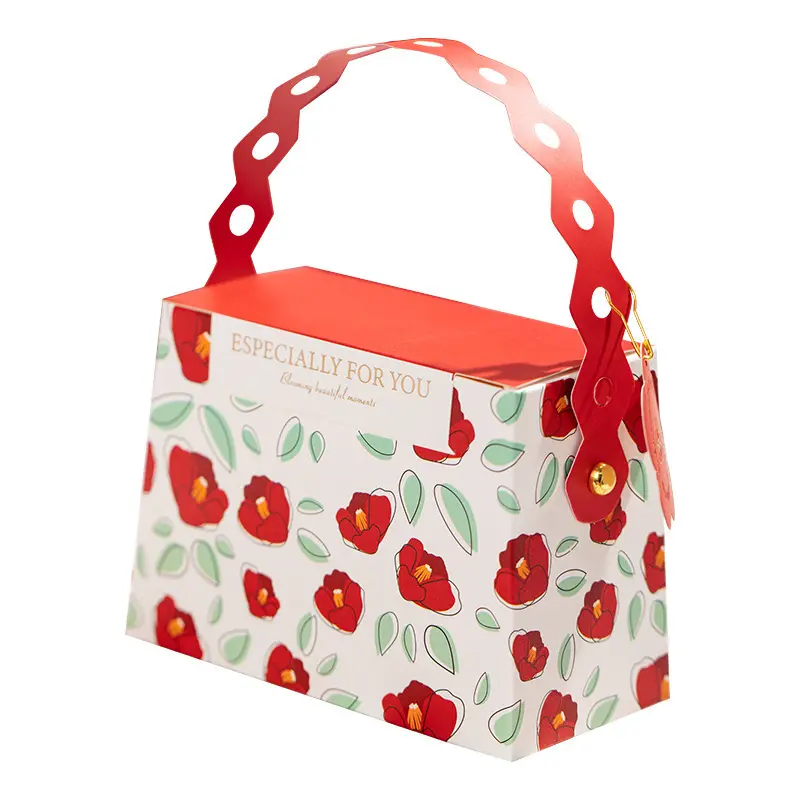 Sac à main rose rouge en forme de boîte de faveurs de mariage boîte d'emballage de craquelin cadeau boîte de Noël pour anniversaire mariage Festival fête fournitures