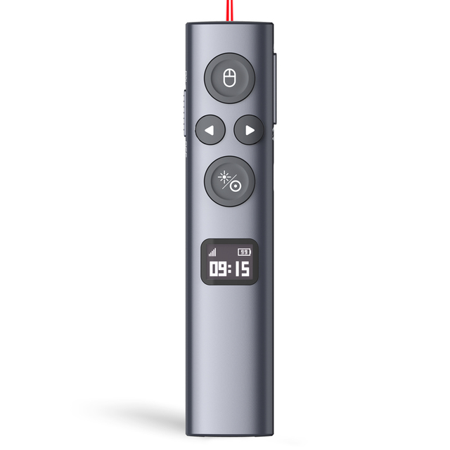 Digital Laser Wireless Presenter with Highlight Magnify Function & OLED Real-time Status Display for Professional Speakers