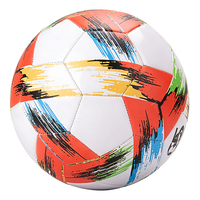 Ballon de football en PVC cousu à la machine Aiju, taille 5, logo personnalisé imprimé, fourniture d'usine pour divertissement, promotion, cadeau