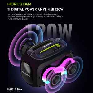 Altavoz HOPESTARS <span class=keywords><strong>Partybox</strong></span> Inalámbrico de 120W Resistente al Agua con Bluetooth y RGB, Diseño <span class=keywords><strong>Mini</strong></span> USB con Bajos para Fiestas en Casa, Karaoke y Uso al Aire Libre - Product Image 5