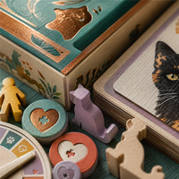 Jeu de société de stratégie en carton à 5 plateaux sur le thème de la protection animale pour centres d'adoption et refuges pour animaux, personnalisable pour les associations caritatives, avec espèces personnalisables
