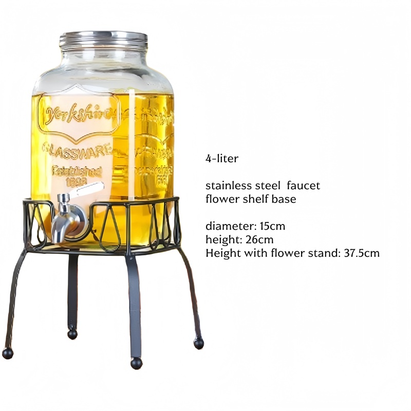 Robinet transparent 4L en inox + support à fleurs
