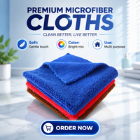 Serviette de lavage pour detailing automobile en microfibre tricotée warp, à poils bicolores, douce, à séchage rapide, non pelucheuse et super absorbante