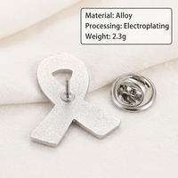 Broche en alliage plaqué rose-rouge avec ruban, insigne promotionnel pour les campagnes de sensibilisation au cancer du sein, symbole de soins mammaires, conception à attacher à la veste