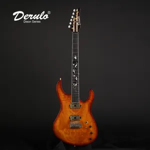 Derulo חשמלי גיטרה OEM מותאם אישית 6 מיתרי גיטרה חשמלית מותאם אישית שחיף 5 Pice צוואר Custombody Guitarsolo