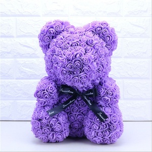 Commercio all'ingrosso personalizzato bella rosa <span class=keywords><strong>orsacchiotto</strong></span> fiore <span class=keywords><strong>di</strong></span> schiuma artificiale 40cm orso rosa con confezione regalo - Product Image 6