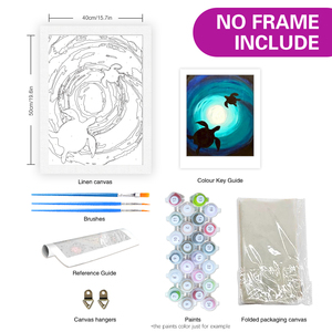 Kit de Pintura por Números <span class=keywords><strong>para</strong></span> Adultos, Imagen de <span class=keywords><strong>Tortuga</strong></span> Marina con Números, Animales, Regalo DIY <span class=keywords><strong>para</strong></span> Decoración de Pared del Hogar, 40x50cm/16x20 pulgadas - Product Image 2