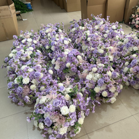 C-338 Boule de fleurs artificielles en soie violette personnalisée, décoration de table de mariage, centre de table de mariage, décorations de table
