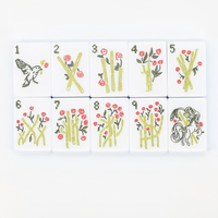 Miss Darling Bowknot American Mahjong Tiles 160 Set Mat Key Wine Glass Flower Design 3 couches Acrylique Finition mate frottée à la main