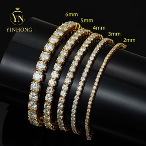 Bracciale o Collana Tennis da <span class=keywords><strong>Uomo</strong></span> Personalizzabile in <span class=keywords><strong>Argento</strong></span> Sterling 925 con Moissanite da 2-6mm, Gioiello Hip Hop con Certificato - Product Image 3