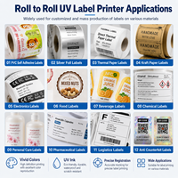 Imprimante d'étiquettes UV industrielle Dazion, rouleau à rouleau, impression numérique couleur CMYK, machine d'impression d'autocollants pour film PVC, étiquettes PET