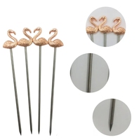 Brochettes de Cocktail Flamingo Design créatif direct d'usine pour Bars Restaurants Aiguilles cueilleurs de fruits Occasions de mariage à domicile