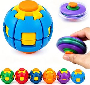 USA Warehouse Press-and-<span class=keywords><strong>spin</strong></span> Plastic 3D Transformerende Macaron Kleuren Vingertop Spinner met Automatische Rotatie Stressverlichtende Speelgoed - Product Image 1