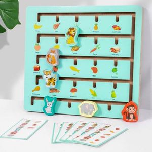 Juego de Mesa Interactivo y Divertido para Preescolares: Actividades de Aprendizaje con Bloques de Animales y Comida para Emparejar y Deslizar, Tablero de Actividades - Product Image 6