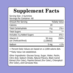 Gummies de Vitamine D3 les plus vendues avec des glucides totaux, puissant nettoyant corporel, soutien immunitaire quotidien, supplément de santé en gummies - Product Image 2