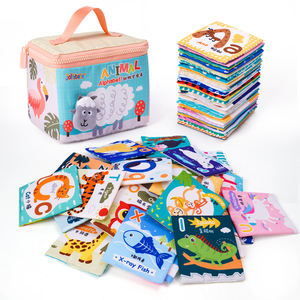 Nuevo producto al por mayor animales Montessori arrugas sensoriales educación <span class=keywords><strong>temprana</strong></span> niños ABC aprendizaje 26 letras tarjetas de tela conjunto de bolsa - Product Image 1