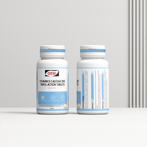 Comprimés triple action OEM <span class=keywords><strong>Vitamine</strong></span> <span class=keywords><strong>D</strong></span> Calcium <span class=keywords><strong>Zinc</strong></span> Formule à base <span class=keywords><strong>d</strong></span>'ingrédients naturels Nutriments Sans additifs Doux pour l'estomac - Product Image 5