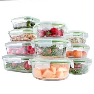 Brandneues Baby Storage Food Set Tiffin Box Runder Behälter mit hohem Boro silikat glas