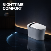 Toilette intelligente en céramique à double chasse, lavage des fesses, nettoyage pour enfants, séchage à air chaud, siège chauffant, télécommande incluse, chasse automatique