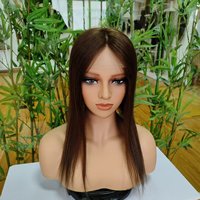 Rambut Asli Remy Silk Base Lace PU Topper, Hairpiece Ikat Tangan dengan Kulit Kepala Alami untuk Wanita, Rambut Rontok, Grosir, Ready Stock