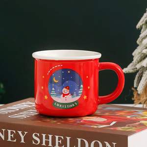 Tasses à café en céramique de Noël à prix abordable, mugs souvenirs créatifs avec couvercles et cuillères, tasses à café pour la maison - Product Image 3