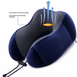 Logo personnalisé <span class=keywords><strong>coussin</strong></span> ergonomique en mousse à mémoire de forme en polyester <span class=keywords><strong>gonflable</strong></span> doux portable voyage cou <span class=keywords><strong>pour</strong></span> <span class=keywords><strong>avion</strong></span> bureau voiture - Product Image 3