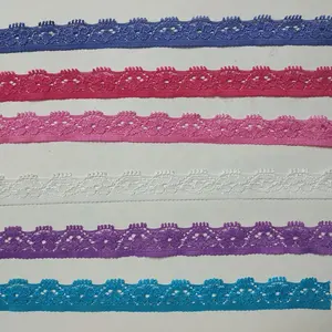 Guangzhou factory supply 1.5cm colors lycra lace trim stretch lace for lingerie LSHB02