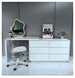 Modern Makeup <b>Vanity</b> <b>Table</b> With Lighted <b>Mirror</b> Storage Desk For Bedroom Furniture - Product Image 1
