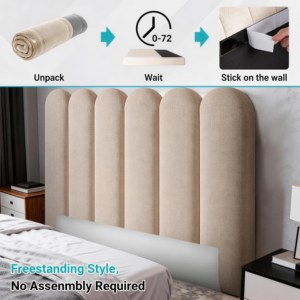 Tête de lit rembourrée en tissu chenille, compressée et enroulable, vente en gros - Product Image 5
