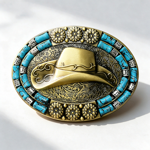 Hebilla de Cinturón de Aleación de Zinc Estilo Vaquero Occidental, con Logotipo Personalizado, Acabado Antiguo, para Cinturones de Mezclilla y Cuero para Hombre, Suministro de Fábrica - Product Image 2