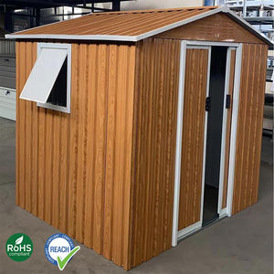 מחסן אחסון נייד חזק ועמיד למים בגודל 6*5 רגל, בצבע, עם חלון, עשוי מתכת, לאחסון חיצוני בגינה או בחצר. - Product Image 1