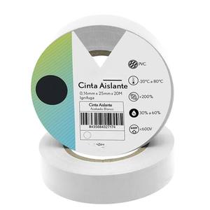 Cinta aislante ancha de PVC de 25 mm x 20 m, flexible y duradera, ideal para electricistas y aislamiento eléctrico. - Product Image 1