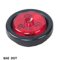 Feu de position latéral rond à LED de 2 pouces pour camion et remorque, homologué PC, 12V 24V DOT/FMVSS108/SAE
