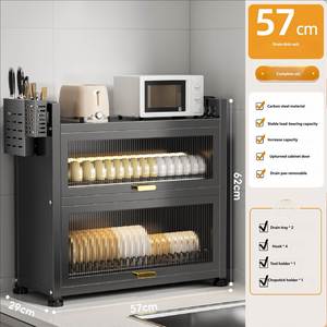 ชั้นวางชามกันฝุ่นแบบกันน้ำสองชั้น ผลิตจากเหล็กคาร์บอน เป็นมิตรกับสิ่งแวดล้อม ใช้ได้กับประตูและเคาน์เตอร์อเนกประสงค์ กล่องเก็บของทันสมัยสำหรับใช้ในครัวเรือน - Product Image 3