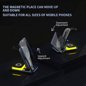 Aluminum Alloy 4-in-1 Adjustable <b>Magnetic</b> Wireless Charger with Night Light for Desktop Can <b>Charge</b> Phones Earbud and Watch - Product Image 2